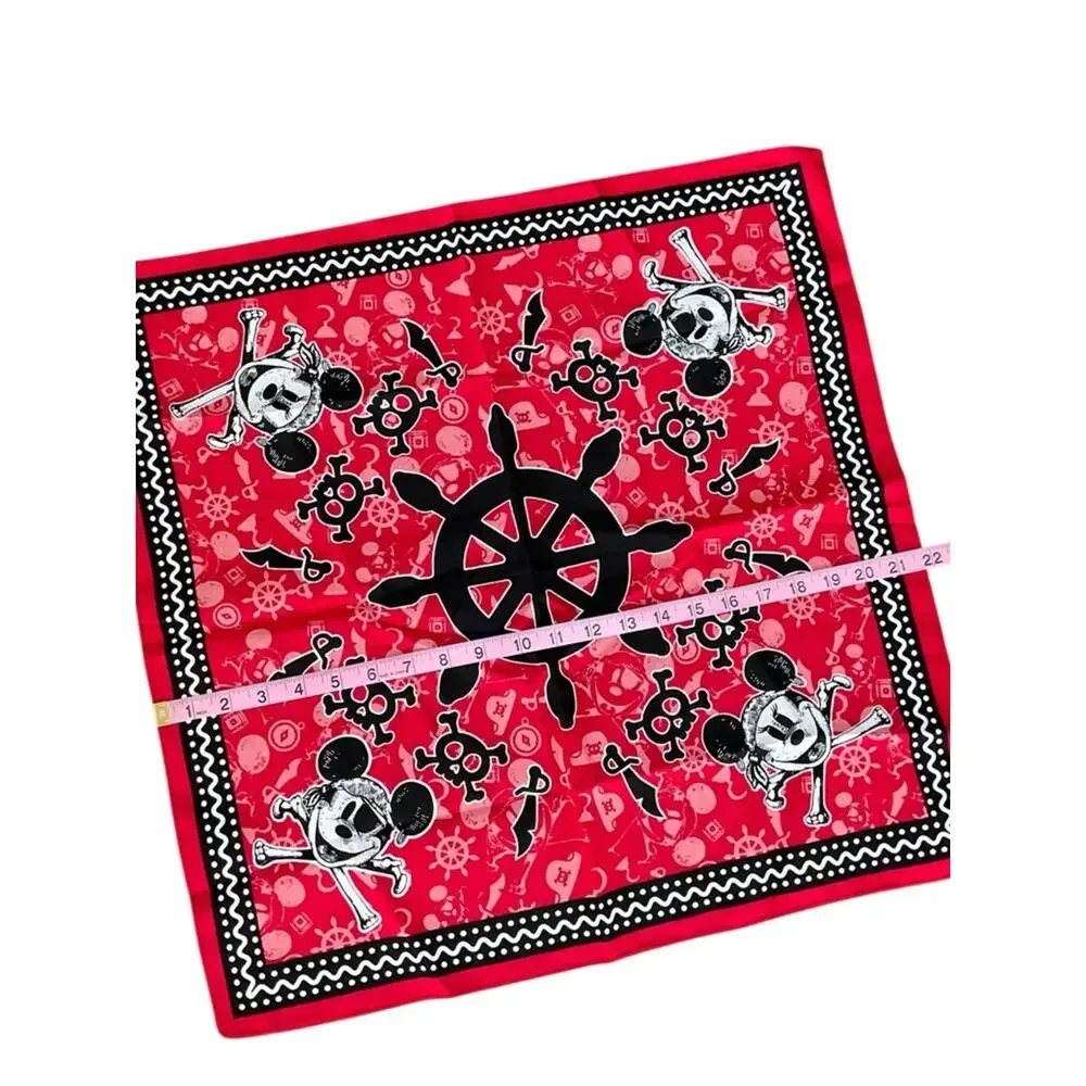 Disney Mickey Pirate Bandana Scarf Skull Red NEW